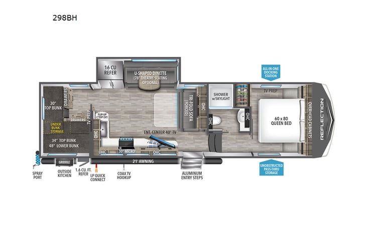 Representative floor plan provided by a trusted RVshare partner.