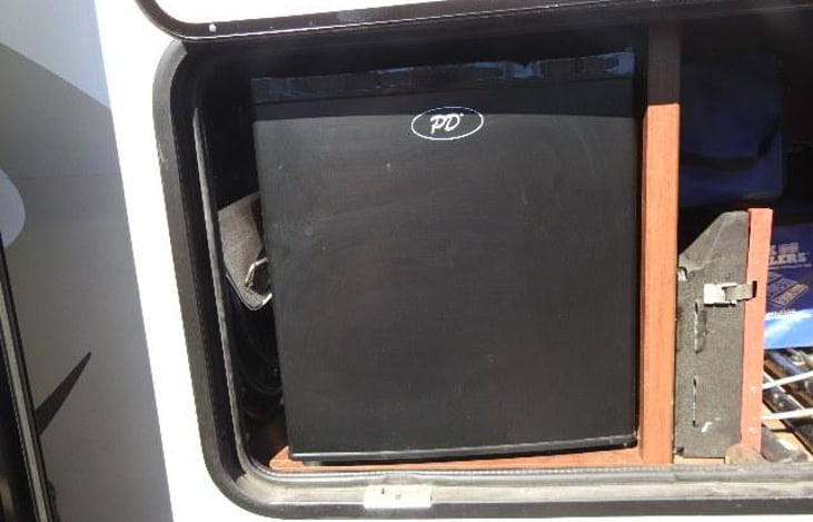 Beverage fridge-please don't load before travel.