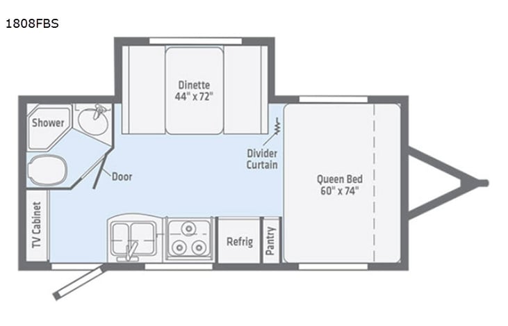 Representative floor plan provided by a trusted RVshare partner.