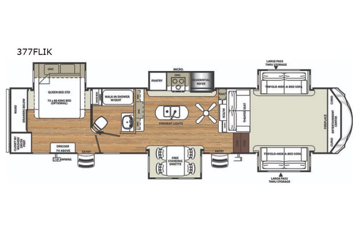 Representative floor plan provided by a trusted RVshare partner.