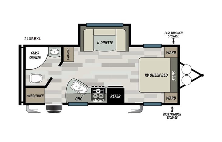 Representative floor plan provided by a trusted RVshare partner.