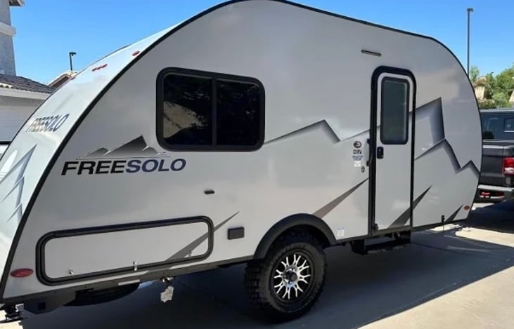 This camper has lots of storage space, large windows, all tarrian wheels,  and exterior UV paint protection coating