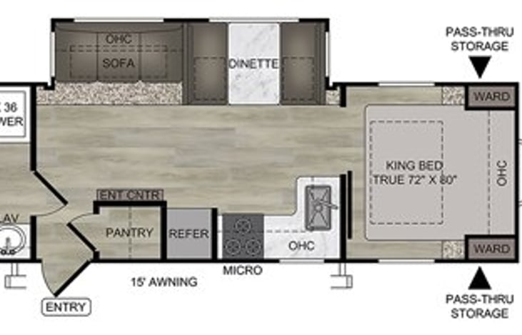 Floor plan with lots of room to relax inside.