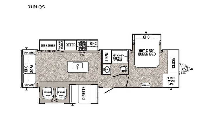 Representative floor plan provided by a trusted RVshare partner.