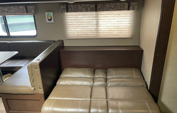 Sofa folds down to bed