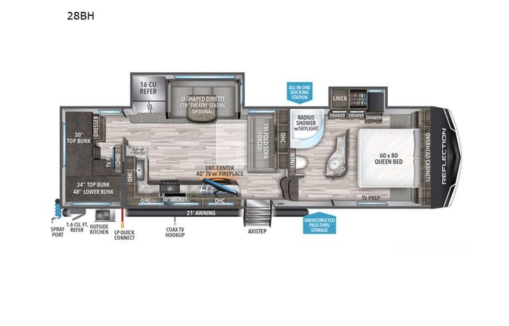 Representative floor plan provided by a trusted RVshare partner.