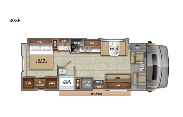 Representative floor plan provided by a trusted RVshare partner.