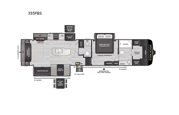 Representative floor plan provided by a trusted RVshare partner.