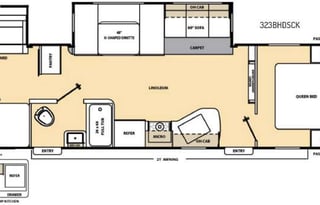 Huge Bunkhouse with 2 Slides - Great Family Camper