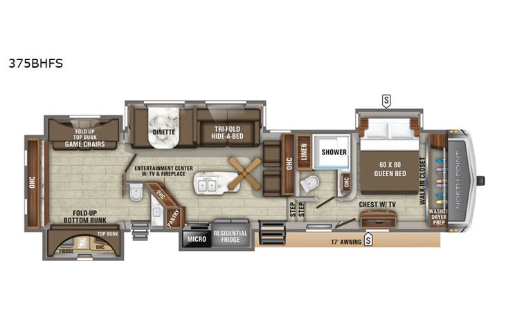 Representative floor plan provided by a trusted RVshare partner.