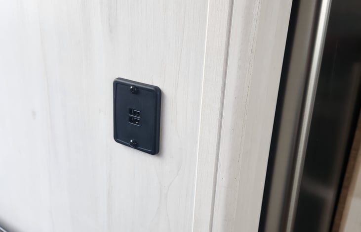 Charging port next to couch