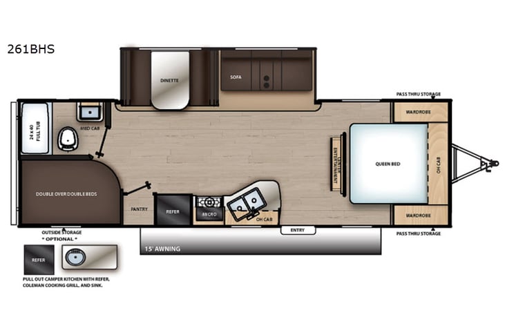 Representative floor plan provided by a trusted RVshare partner.