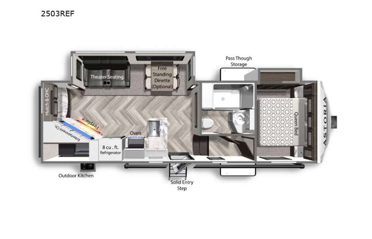 Representative floor plan provided by a trusted RVshare partner.
