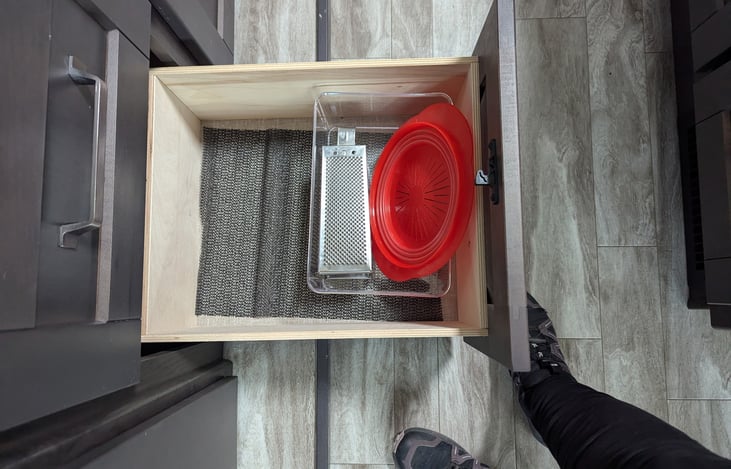 Cheese grader and strainer.