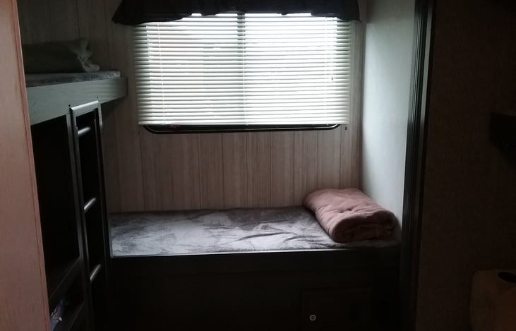 Small bunk in bunkroom.