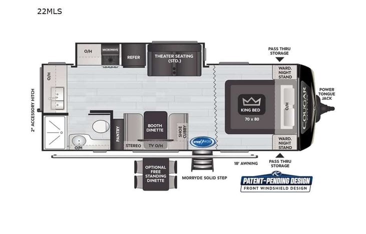 Representative floor plan provided by a trusted RVshare partner.