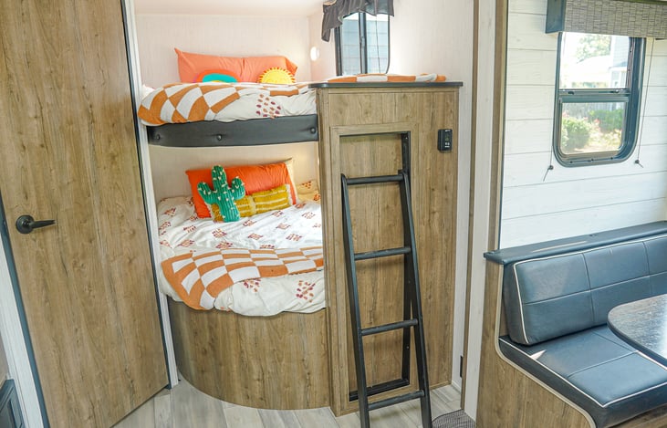 HUGE fun bunk beds for the kids and even two adults can stay on the bottom!