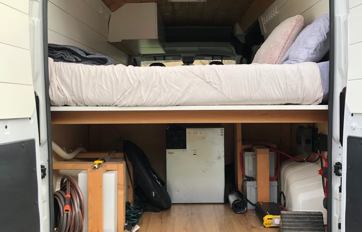 The "garage" add extra storage for camping equipment