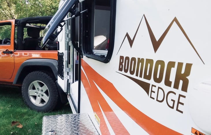 The Boondock Edge edition T@G features 15" aggressive off-road tires, and a lightbar with spotlights.