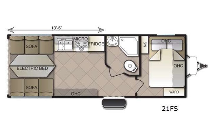 Representative floor plan provided by a trusted RVshare partner.