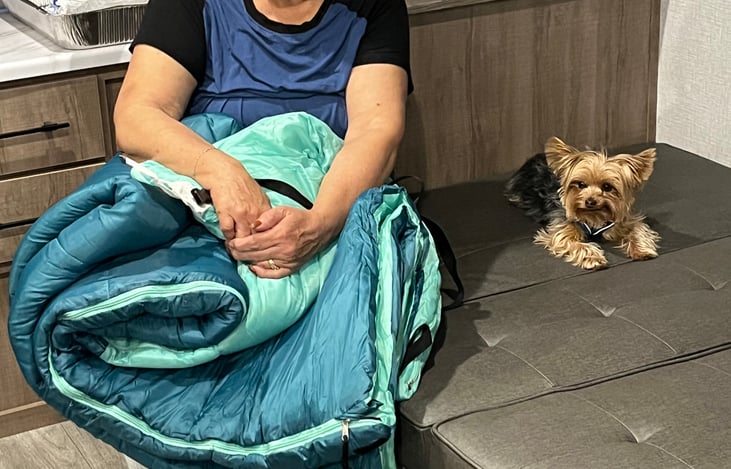 Family and Coco getting ready for bed.