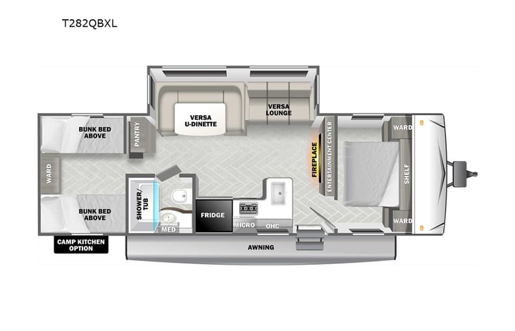 Representative floor plan provided by a trusted RVshare partner.