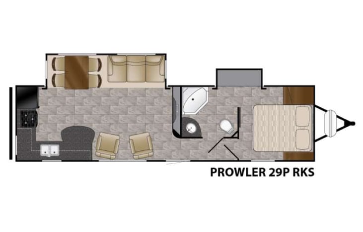 Representative floor plan provided by a trusted RVshare partner.
