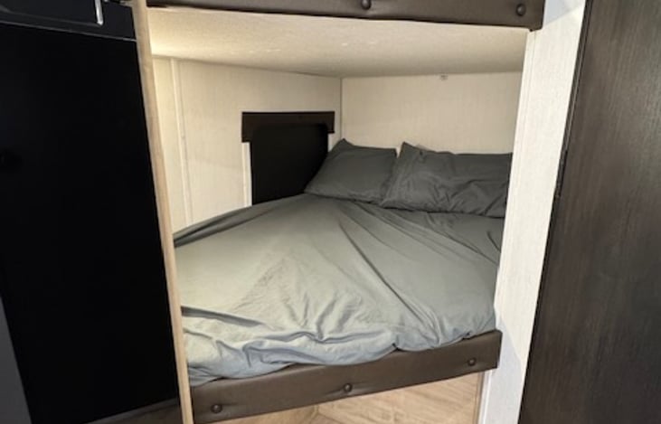 FULL size bottom bunk! Sleeps 2 kiddos top & bottom easily!