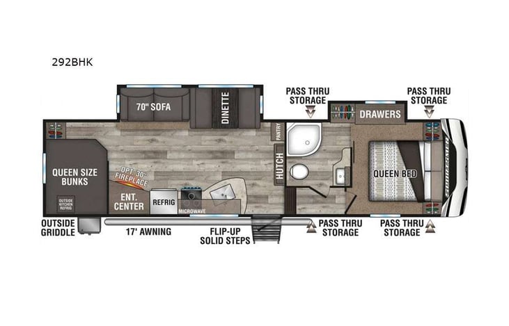 Representative floor plan provided by a trusted RVshare partner.