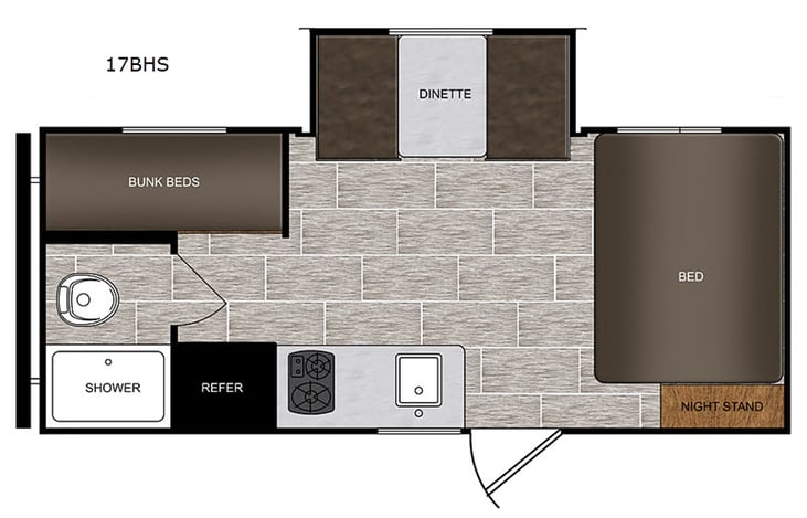 Representative floor plan provided by a trusted RVshare partner.