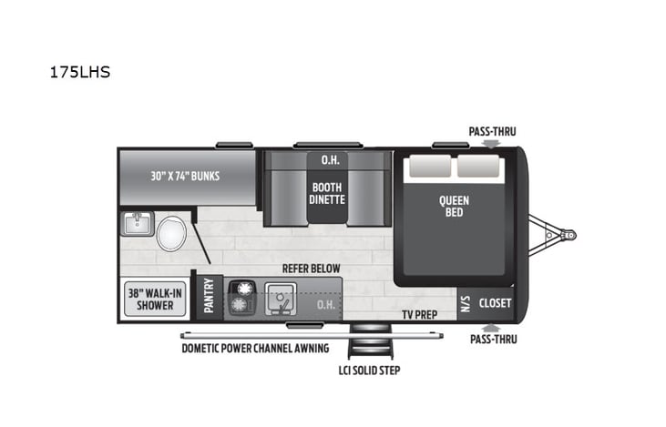 Representative floor plan provided by a trusted RVshare partner.