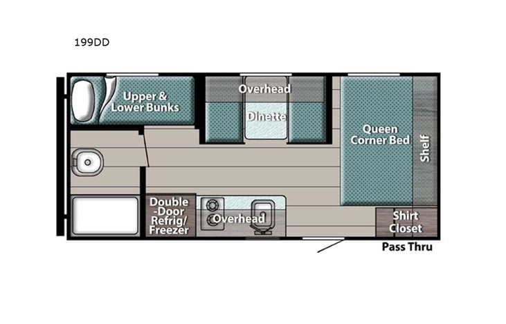 Representative floor plan provided by a trusted RVshare partner.