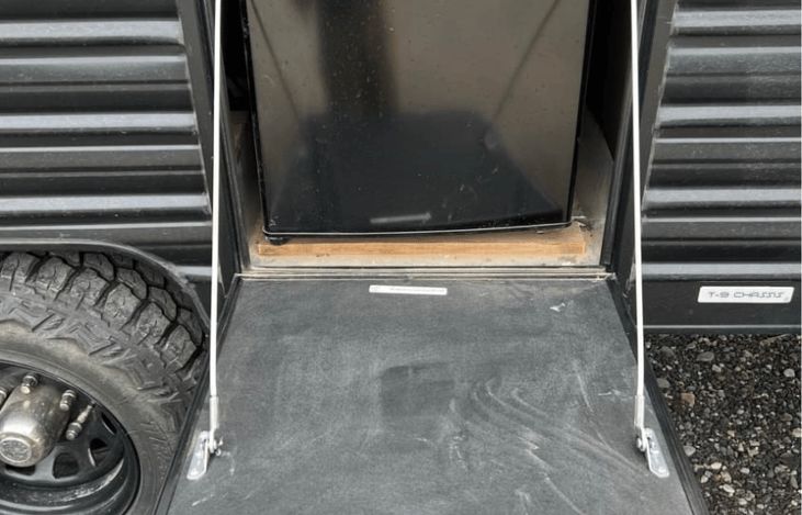 Outdoor accessible refrigerator.