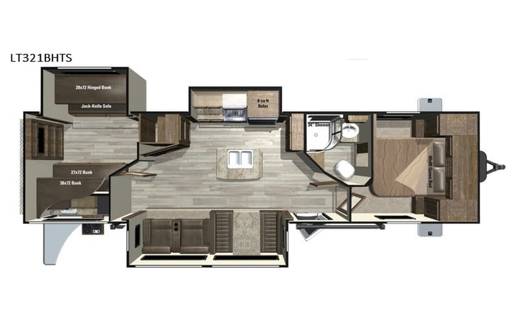 Representative floor plan provided by a trusted RVshare partner.
