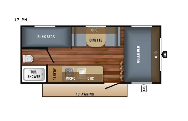 Representative floor plan provided by a trusted RVshare partner.