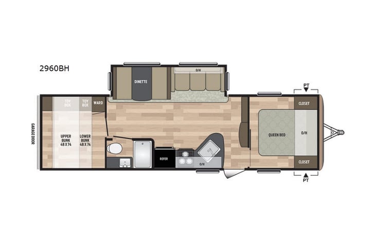 Representative floor plan provided by a trusted RVshare partner.