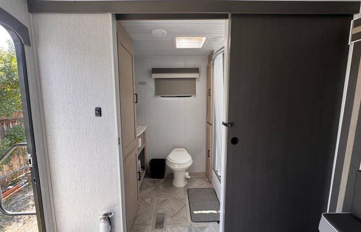 Large walk in bathroom and shower