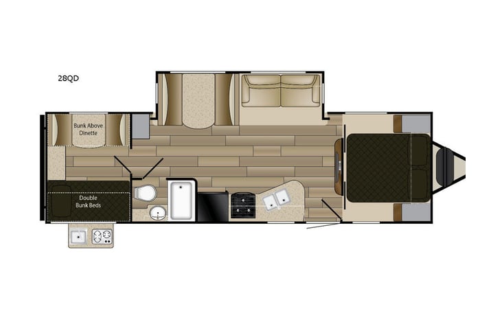 Representative floor plan provided by a trusted RVshare partner.