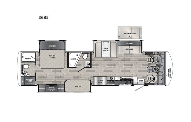 Representative floor plan provided by a trusted RVshare partner.