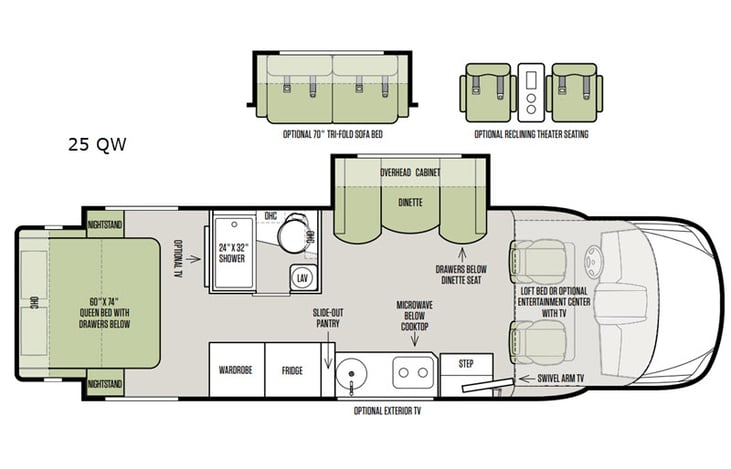 Representative floor plan provided by a trusted RVshare partner.