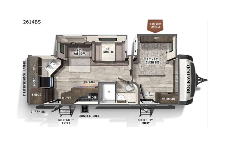 Representative floor plan provided by a trusted RVshare partner.