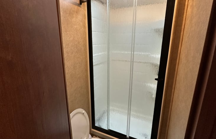 Shower and toilet - shower gel and shampoo included at no additional cost