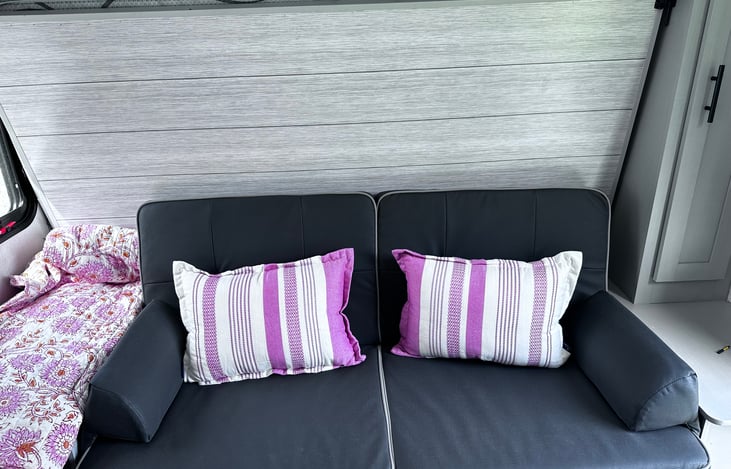 Camper Queen Murphy Bed converted to the couch