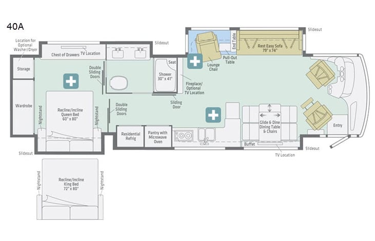 Representative floor plan provided by a trusted RVshare partner.