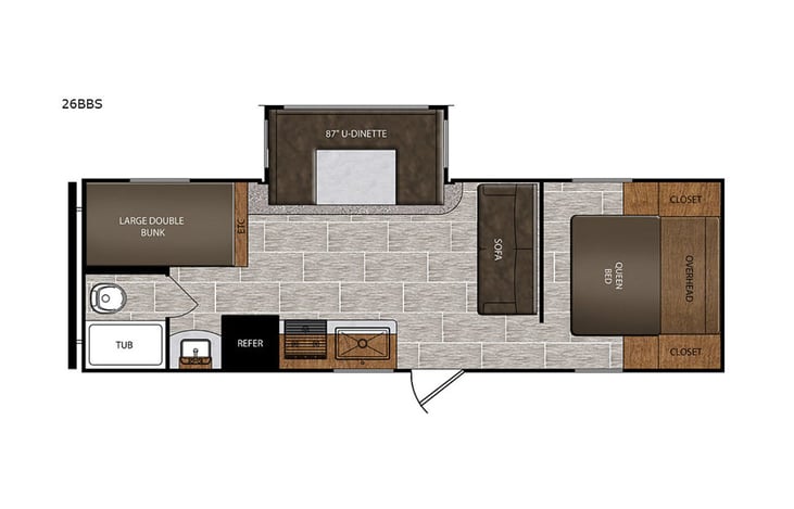 Representative floor plan provided by a trusted RVshare partner.