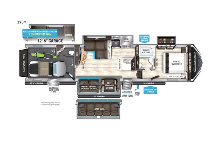 Representative floor plan provided by a trusted RVshare partner.