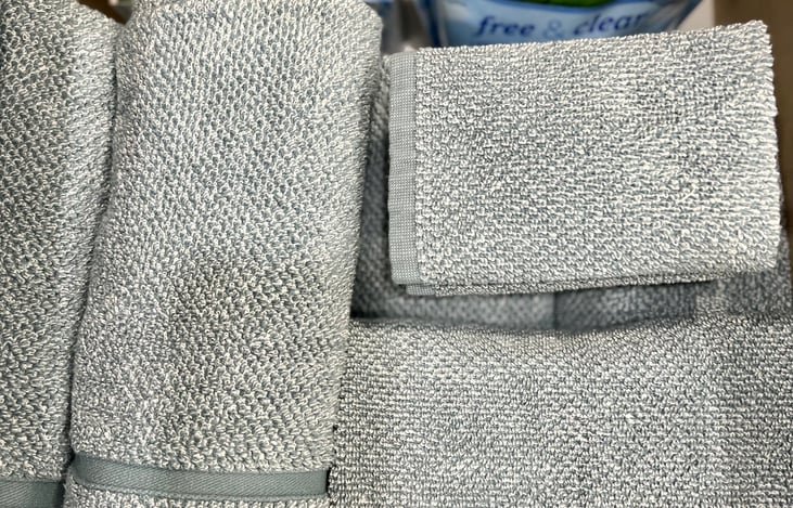 Ample bath towels and laundry supply