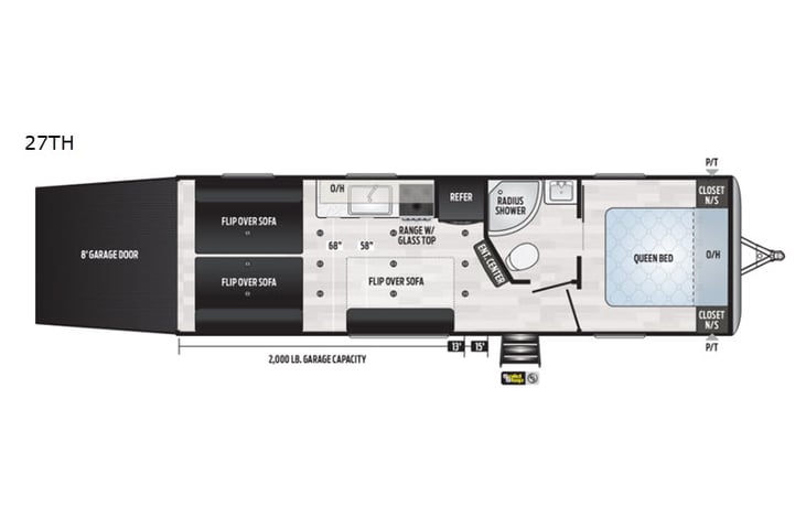 Representative floor plan provided by a trusted RVshare partner.