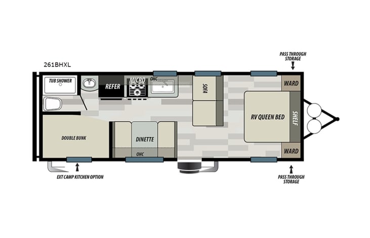Representative floor plan provided by a trusted RVshare partner.