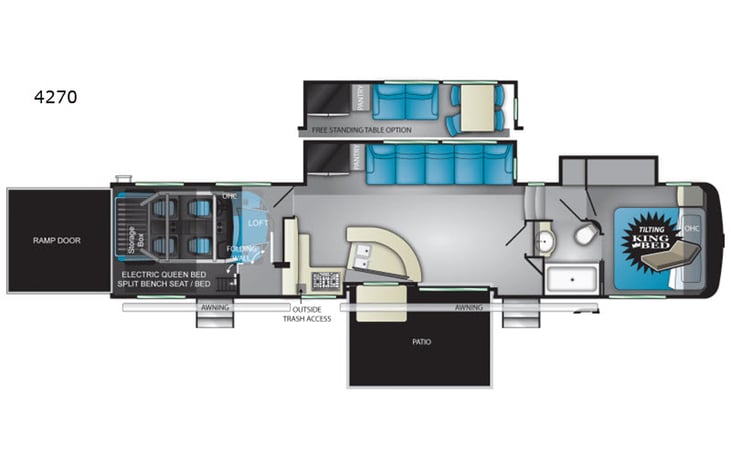 Representative floor plan provided by a trusted RVshare partner.